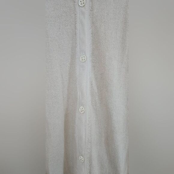 Silk + Cashmere Magaschoni Elegant Cream Cardigan Sweater - Picture 4 of 6